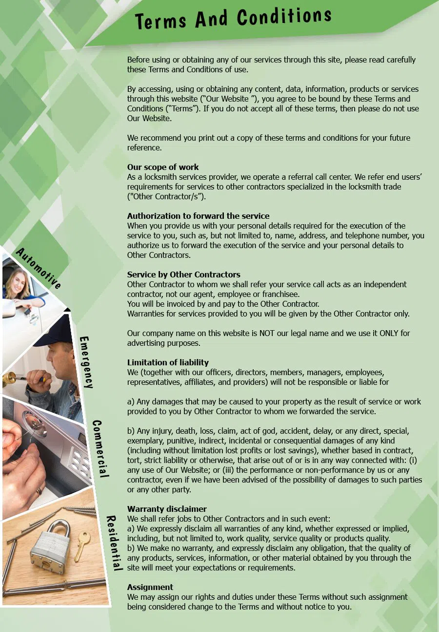 Central Lock Key Store Brook Park, OH 216-714-0235 - TermsAndConditions-2